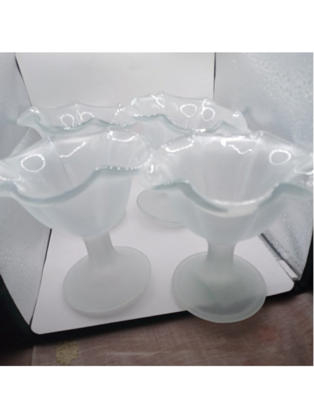 Vintage glass dessert bowls Italian‎ style x4